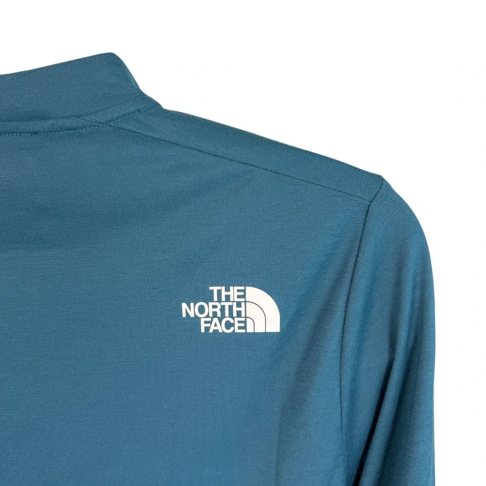 The North Face Men Active Trail Henley Sz S Teal Performance Outdoor Hiking Airy